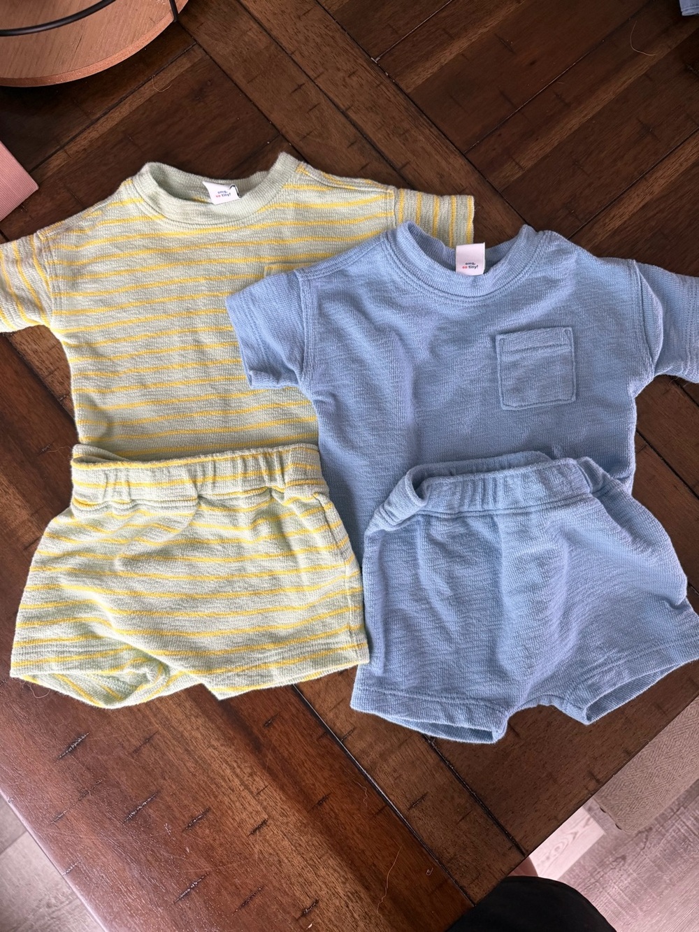 Old navy baby Short Sleeve Top & Shorts Set - Blue, Green Stripe